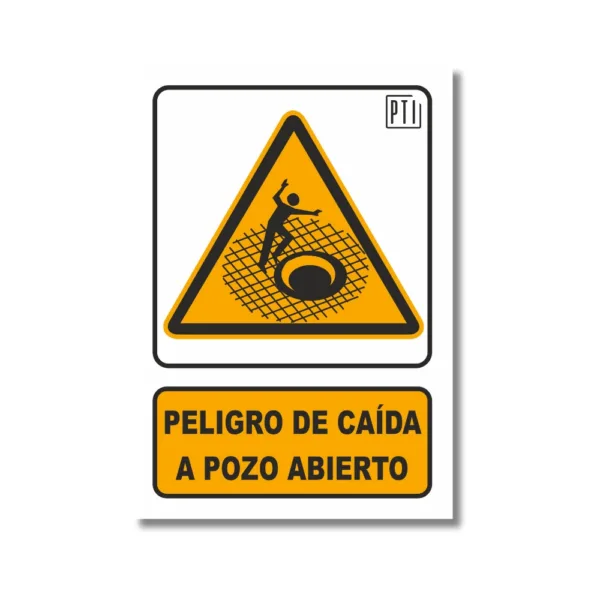 PELIGRO DE CAÍDA A POZO ABIERTO