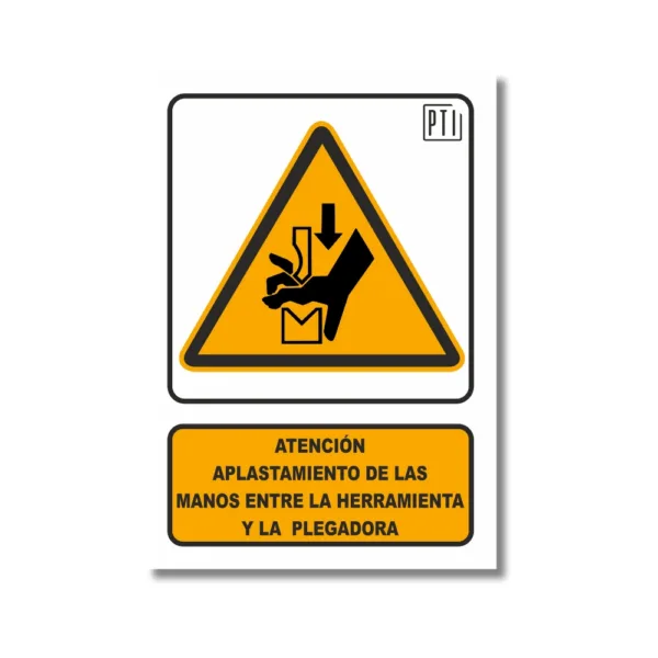 ATENCIÓN APLASTAMIENTO DE LAS MANOS ENTRE LA HERRAMIENTA Y LA PLEGADORA