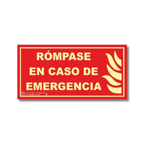 RÓMPASE EN CASO DE EMERGENCIA