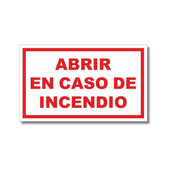 ABRIR EN CASO DE INCENDIO