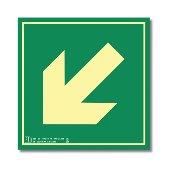 VÍA DE EVACUACIÓN FLECHA OBLICUA