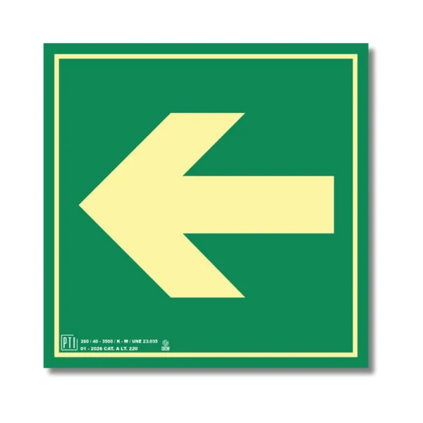 VÍA DE EVACUACIÓN FLECHA HORIZONTAL