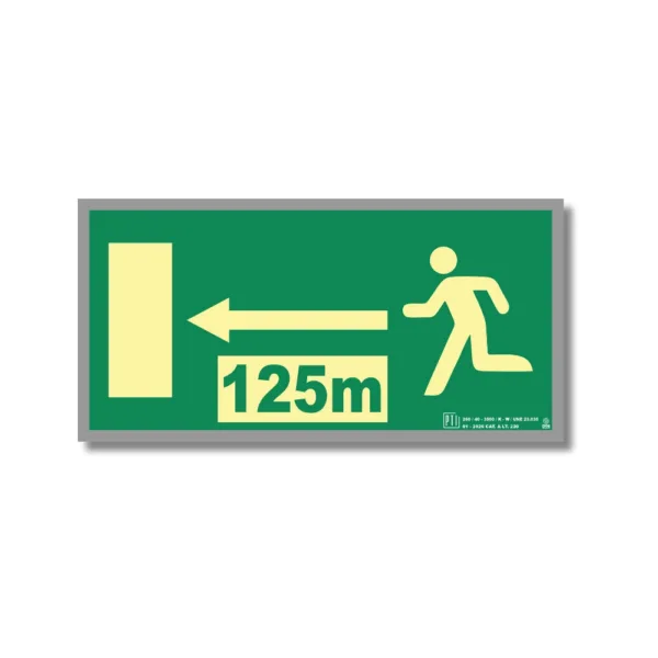 SALIDA EMERGENCIA A 125m IZQUIERDA
