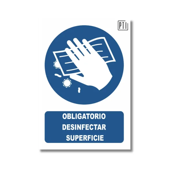 OBLIGATORIO DESINFECTAR SUPERFICIE