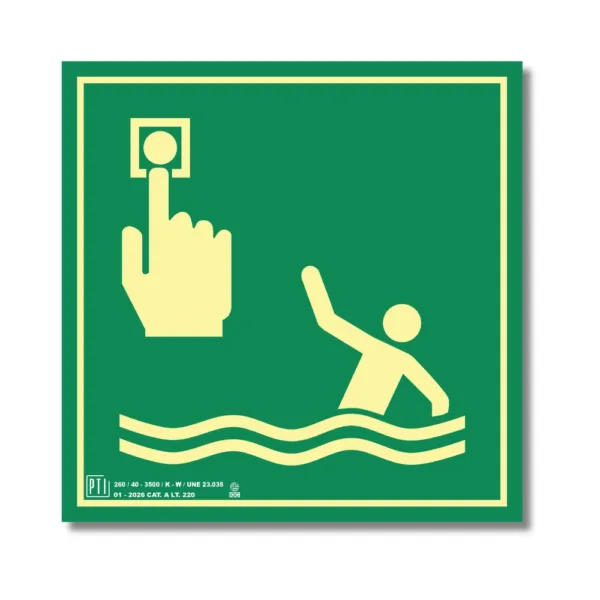 PUNTO DE LLAMADA DE PERSONA AL AGUA