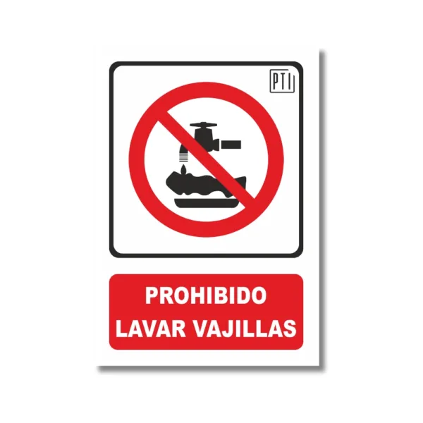 PROHIBIDO LAVAR VAJILLAS