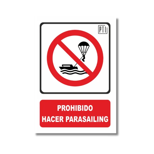 PROHIBIDO HACER PARASAILING