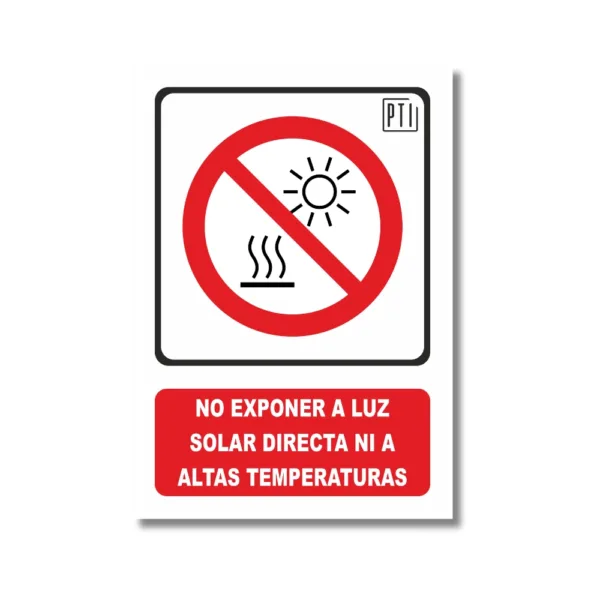 NO EXPONER A LA LUZ SOLAR DIRECTA NI A ALTAS TEMPERATURAS